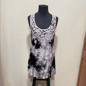 T-Party Lace Trim Tie-Dye Women's Top